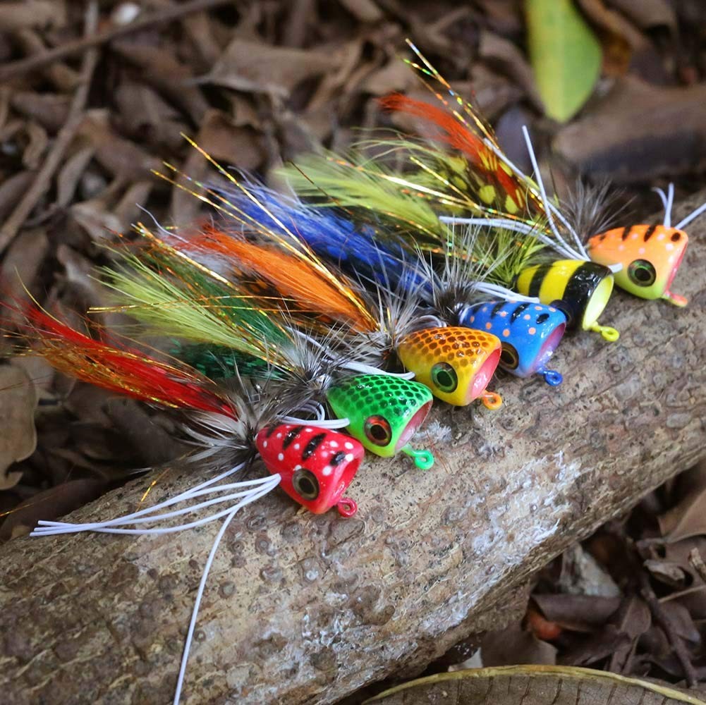 Popper-Flies-for-Fly-Fishing-Topwater-Panfish-Bluegill-Bass-Poppers Flies Bug... - Image 5