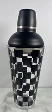 Glass Cocktail Shaker Black And White Checkered 