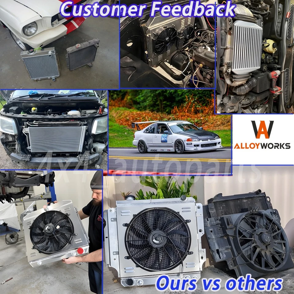 4 Row Aluminum Radiator+Shroud Fan For 1942-1952 Ford F1 F2 F3 F4 Pickup AT 1951 Foto 2 de 4