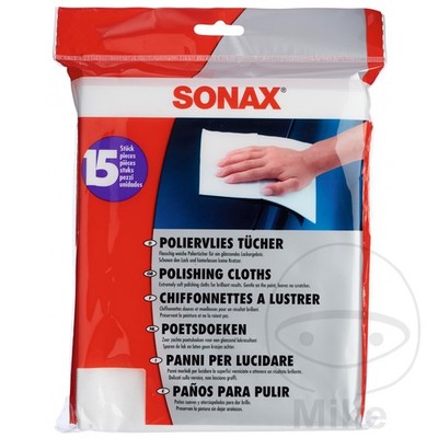 SONAX Pack of 15 wool polishing cloths