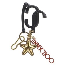 Jimmy Choo Logo Keychain Bag Charm Gold/Black
