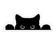 Peeking Sneaky Cat Vinyl Sticker for Car Truck Windows Laptop, Funny Black
