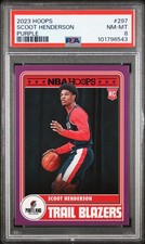 2023 PANINI NBA HOOPS PURPLE #297 SCOOT HENDERSON PSA 8