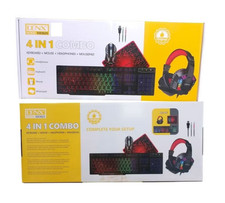 DENX 4-in-1 Gaming Kit - RGB Lighting Keyboard + Precision Mouse + Comfortable H