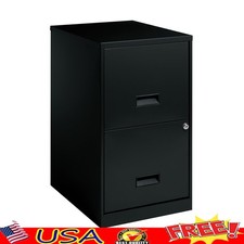 Metal Vertical File Cabinet 2 Drawer Lockable Steel Office Storage Organizer New