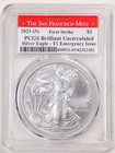 2021-(S) 1oz Silver American Eagle T-1 BU PCGS 42322182 First Strike