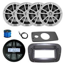 Infinity Marine Radio, Spa Bezel,Adapter, ANT, 4x 6.5" 225W White Speaker, Wire