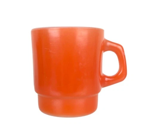 Vintage Fire King Stacking Coffee Mug Cup D Handle Orange
