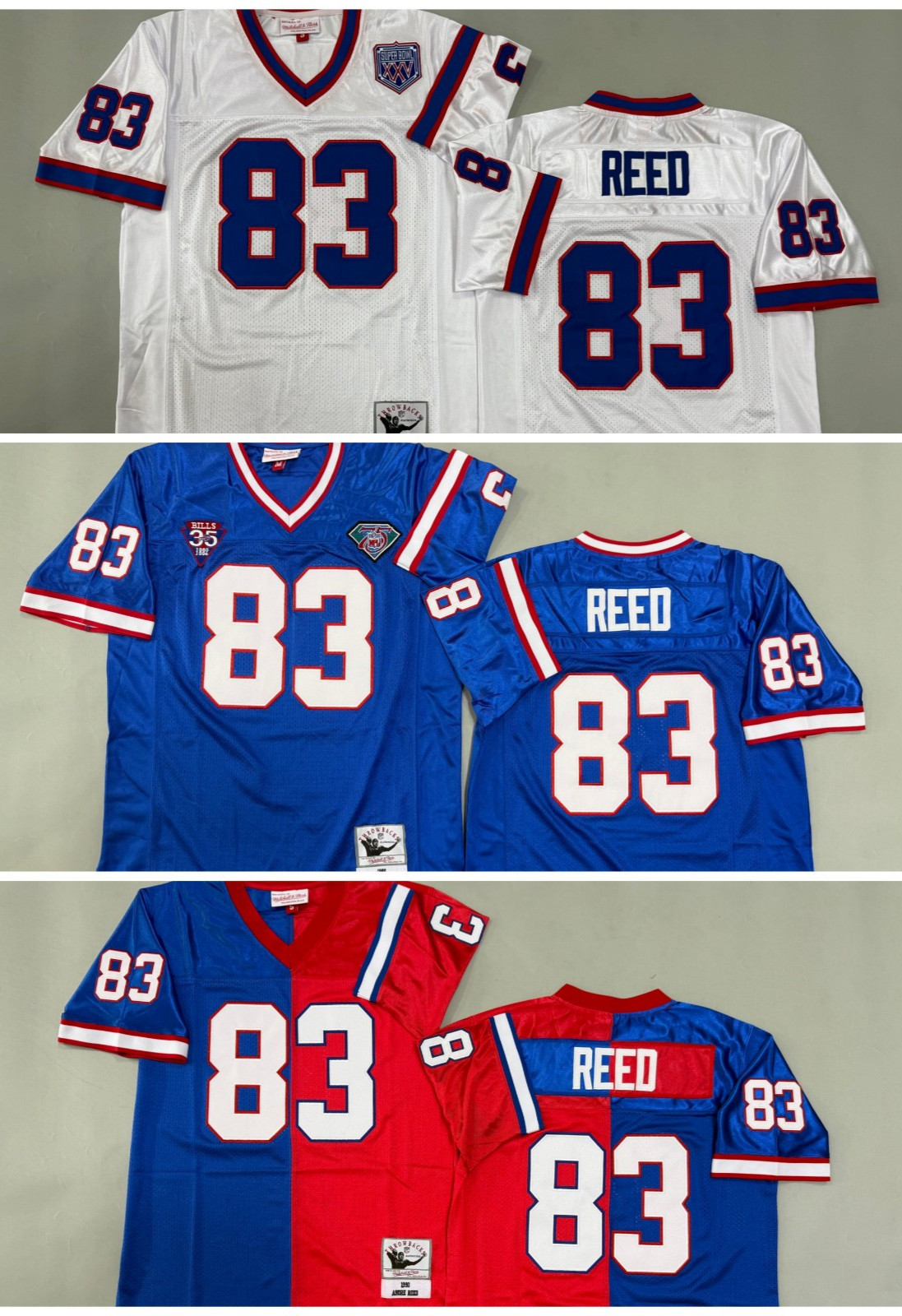 Vintage Andre Reed #83 Bills Throwback Stitched Jersey