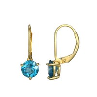 Cavill Ohrringe Damen 1,575Ct Londonblauer Topas Rundschliff 925 Silber