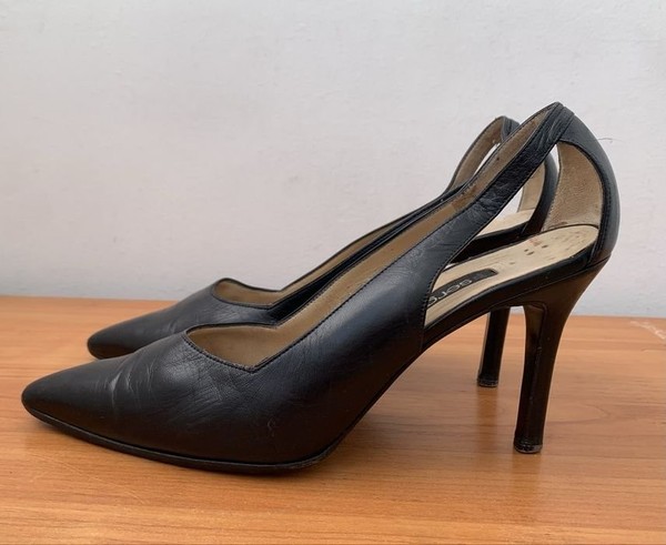Women Sergio Rossi Heels Black Leather 39