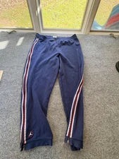 VTG Jordan Brand Track Pants Mens XL Navy Side Zip Warm Up Stripe Jumpman