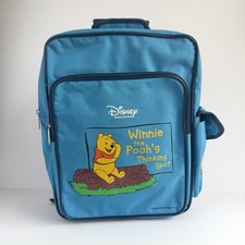 VTG 1990s Disney Pooh Backpack Kids Weekend Diaper Bag Thinking Spot Blue