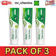 Aloe dent Aloe Vera Fluoride Free Original Triple Action Toothpaste - 100ml X 3 52.67 per litre