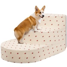 Dog Stairs for Small Dogs, Foam Steps for Small Dogs  Cats, 3 Steps Dog Ramp...