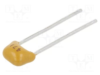 2,54mm 470pF 50V ±5% C0G (NP0) THT Kondensator: Keramik