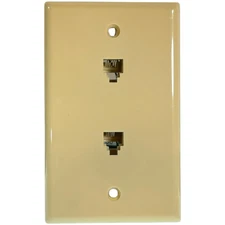 Steren 200-252AL Standard dual-TV Wall Plate Almond