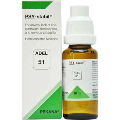 2 X ADEL 51 Drops 20ml Pack PSY-stabil Adel PEKANA Germany OTC Homeopathic Drops