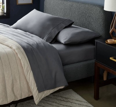 NWT Threshold Full 320 thread count Gray Sheet Set Premium cool tencel lyocell