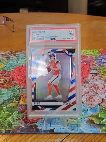 2024 Panini Prizm - Rookies Bo Nix #309 Red White & Blue Prizm (RC)