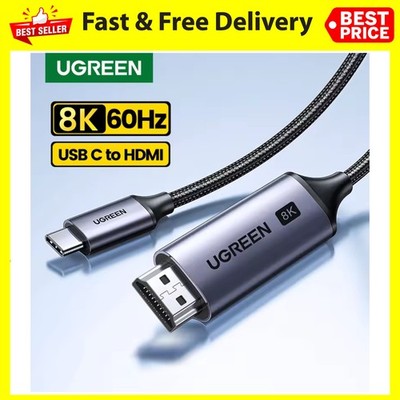 UGREEN USB C to HDMI Cable 8K 60Hz 4K 120Hz Metal Grey HDR10 for MacBook iPad