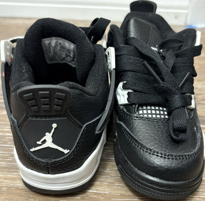 #ad Jordan Air Jordan 4 Black White Athletic Sneakers Unisex Kids 11c $65.00
