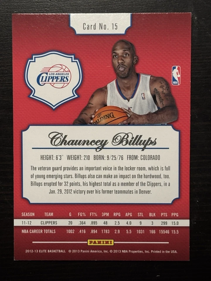 2012-13 Elite - Chauncey Billups #15 - Image 2 of 2
