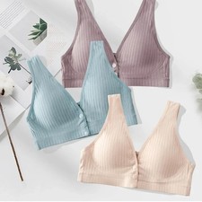Pure Cotton Nursing Bra Maternity Plus Size Gather Bralette Top