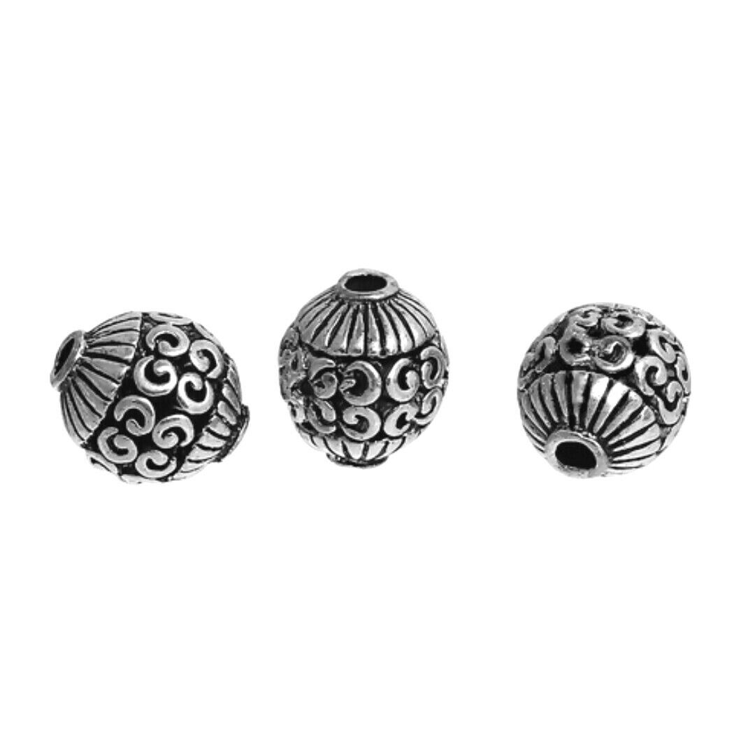 Limited price sale 5 Antiqued San Francisco Mall Tibetan Silver 11x10mm Round Swirl Hollow Design Foca
