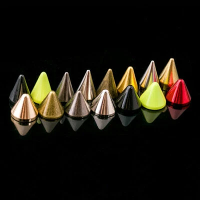 Latón Punk Tachuelas Cono Picos Manchas Remaches para Chaqueta de Cuero Cinturón Artesanía Hágalo Usted Mismo