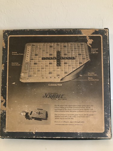 Scrabble Deluxe 1977 Edition Game Turntable Instructions Vintage Burgundy Tile - Picture 4 of 16