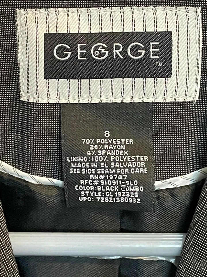 Blazer mujer George talla 8, gris, rayón, poliéster, spandex Foto 3 de 4