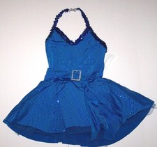 Weissman Curtain Call Tutu Dress Bodysuit Costume Halter New Sequins Girl M 7/8