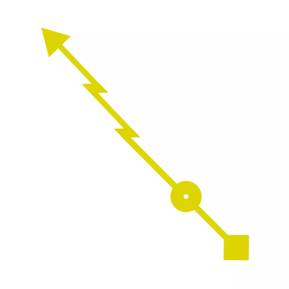 Lightning Bolt Colored Second Hand Yellow CT8107