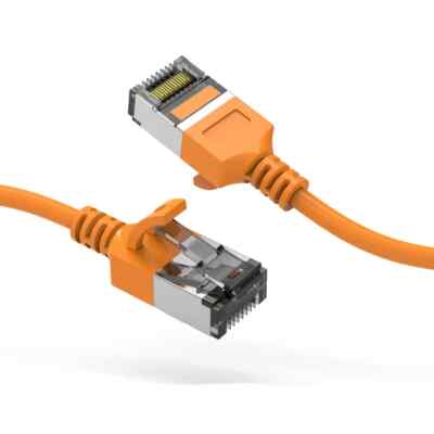 0.5Ft CAT8 U/FTP Slim Ethernet Network Cable Orange 30AWG