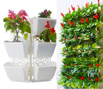 Die vertikalen Blumen Pflanzen Garten starr PP Anzuchtset 3er Set 9 Töpfe Wohnwand