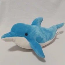 Seaworld Stuffed Plush Rare Baby Blue Dolphin 17”