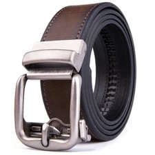 Ratchet Belt for Men Leather Dress Belts with Automatic Buckle,1.5inch width 