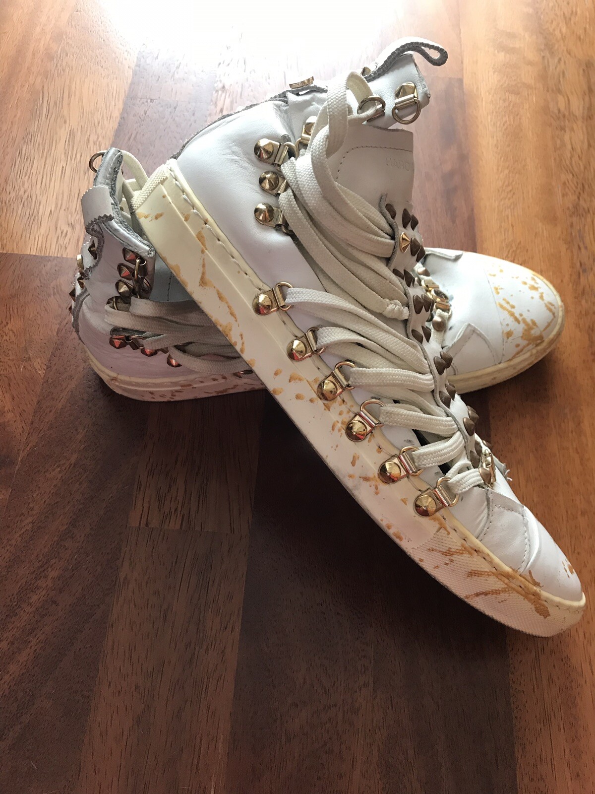 Extremely Rare Hard Work Leather Sneakers Handmade Man Size 43 Rp £250 image 4