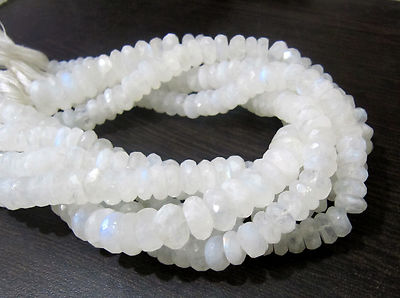 Good Quality Rainbow Moonstone Beads  8mm Rondelle faceted Strand 10 inches 