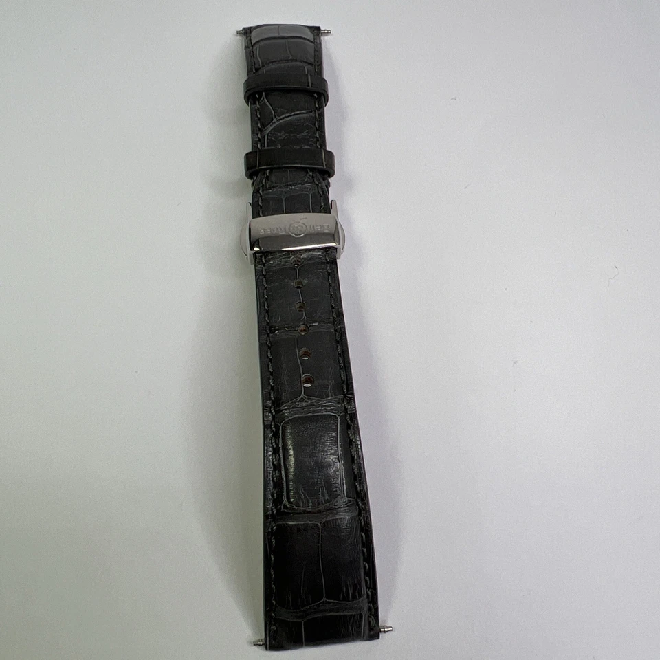 Bell & Ross 22mm Grey Gray Leather Watch Strap Band & 18mm Steel Deployant Clasp - Image 2 of 4
