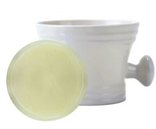 White Plastic Shaving Soap Lather Mug Bowl With Knob  Shave Soap Puck Man Gift