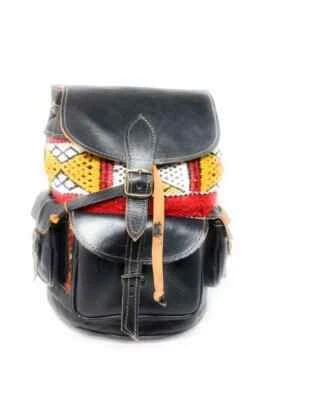Damen Rucksack Tasche Umhängetasche Echtes Leder Marokko 31 x 22 Einzigartig - Bild 1 von 4