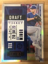 2020 Panini Contenders Draft Ticket Purple /99 Mike Minor #68 Texas