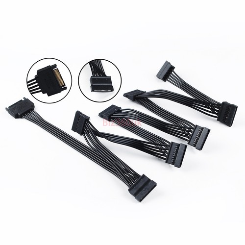 SATA Power 15 Pin 1 Male To 5/8/10/ Female Splitter Hard Drive Cable for HDD SSD - Picture 16 of 49
