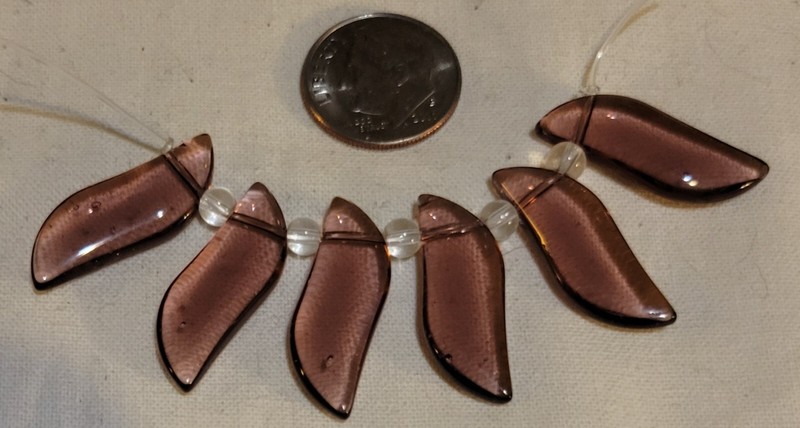 L284 24mm pressed glass freeform beads. will combine to save on shipping 