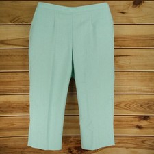 Alfred Dunner Pants Womens Size 22W Light Green Elastic Waist Pockets Pull-On