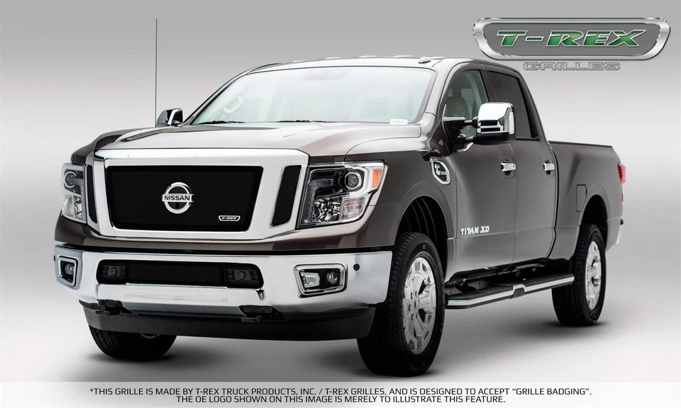 Para Nissan Titan XD T-Rex 2016 parachoques cenefa parrilla superposición DJTM Foto 3 de 4
