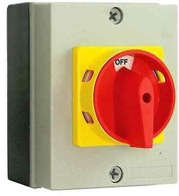 20 Amp Isolator Switch 4 Pole Rotary EN 60947 Compliant IP65 20mm Knock ...