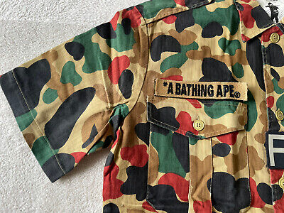 Vintage Bape A Bathing Ape Camo Short sleeve shirt 90s | eBay Vintage Bape A Bathing Ape Camo Short sleeve shirt 90s | eBay